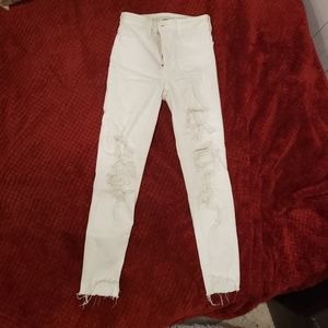 Super high rise American eagle crop white jegging